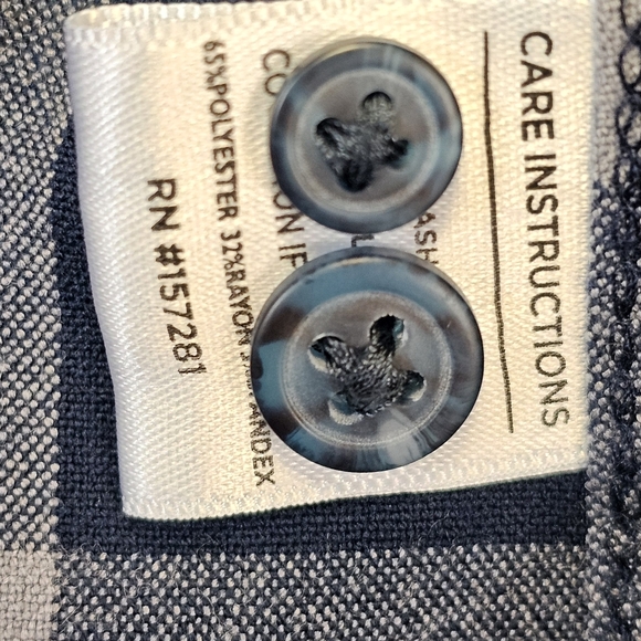 Mizzen + Main Flannel Button Shirt Men's Size XXL Trim Navy Plaid - Picture 8 of 8